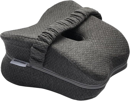 Knee Pillow for Side Sleepers, Long 13.8" Knee Leg Pillow for Side Sleeping, Memory Foam Smooth Spine Alignment Pillow, Sciatica Pain Relief Pillow with Ergonomic Design- Large, Gray (Butterfly)