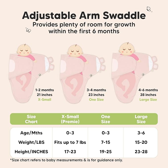 3-Pack Organic Baby Swaddle Sleep Sacks - Swaddles for Newborns, Infant 0-3 Months, Baby Girls, Boys, Soft & Snug Newborn Sleep Sack, Nursery Swaddling Blankets (ABC Land Rose, OS)