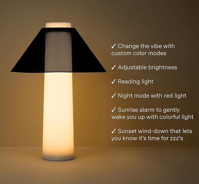 Loftie Smart Lamp - Sunrise Alarm, Wake-Up Light, Custom Color Modes, Nightstand Lamp Room Decor, Red Lights for Sleep, Morning & Evening Routines, Modern Table Lamps for Bedroom Decor (Pistachio)