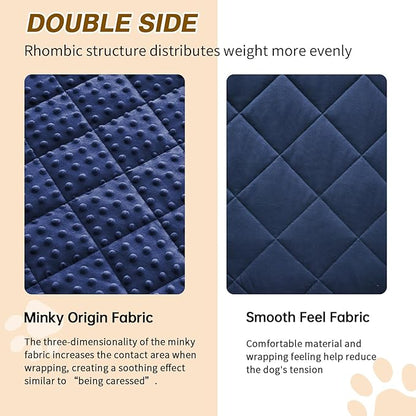 yescool Weighted Blanket for Dogs, 3 lb Thunder Blankets Shirt for Dogs, 36 x 48 inch Medium Puppy Blanket for 20-45lb, Weighted Pet Blankets for Thunderstorms, Fireworks and Construction Noise, Navy