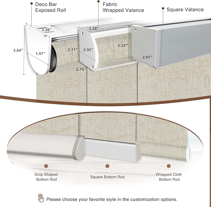 Motorized Blinds Roller Shade with Remote: Canisteo Automatic Smart Blind for Windows 100% Blackout, Electric Blinds Compatible with Alexa/Google Home/Apple Homekit, Customized Size, Linen Stone
