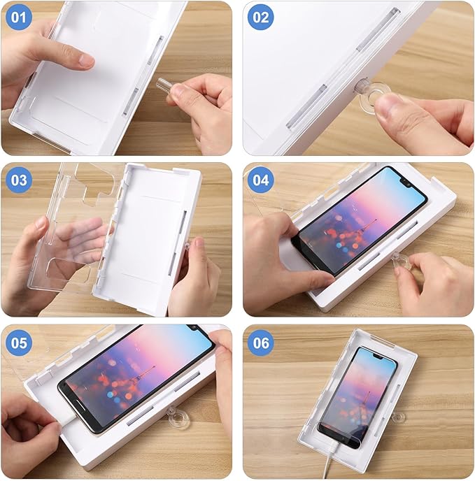 Cell Phone Lock Box, Portable Phone Locker Case with 2 Keys, Transparent Mobilephone Jail Storage Box for Kids Students Adults Focus, Screen Self-control Timed Locking Container