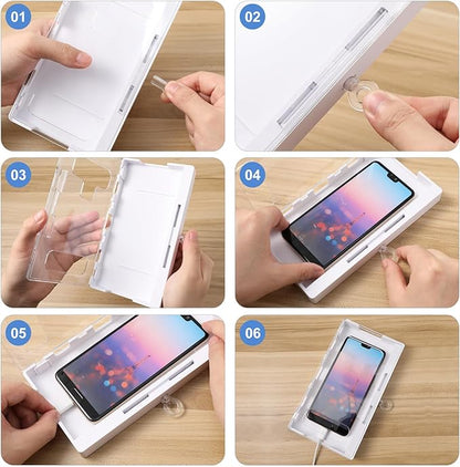 Cell Phone Lock Box, Portable Phone Locker Case with 2 Keys, Transparent Mobilephone Jail Storage Box for Kids Students Adults Focus, Screen Self-control Timed Locking Container