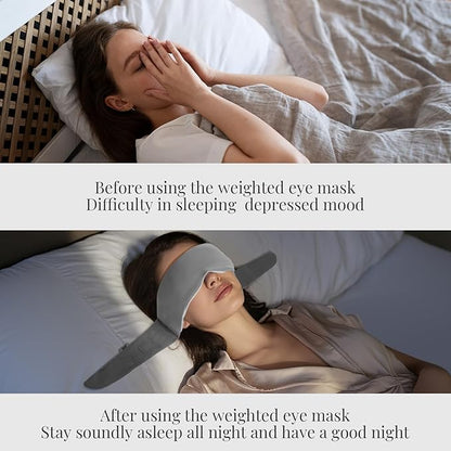 Weighted Eye Mask for Sleeping, Blackout Gravity Sleep Masks Women, Cloud-Like Comfort Softness, 3D Contoured, Memory Foam