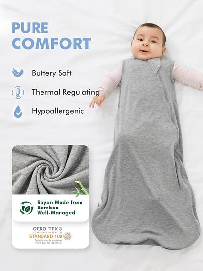 HAPIU Unisex Rayon Made from Bamboo Baby Sleep Sack TOG 0.5, 2-Way Premium Zipper, Wearable Blanket
