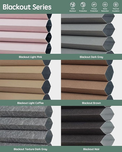 Yoolax Smart Cellular Shades, Motorized Arch Window Honeycomb Blinds Motorized Blinds with Remote Compatible with Alexa, Arch Cellular Shades Fabric Samples (Multi-Color)