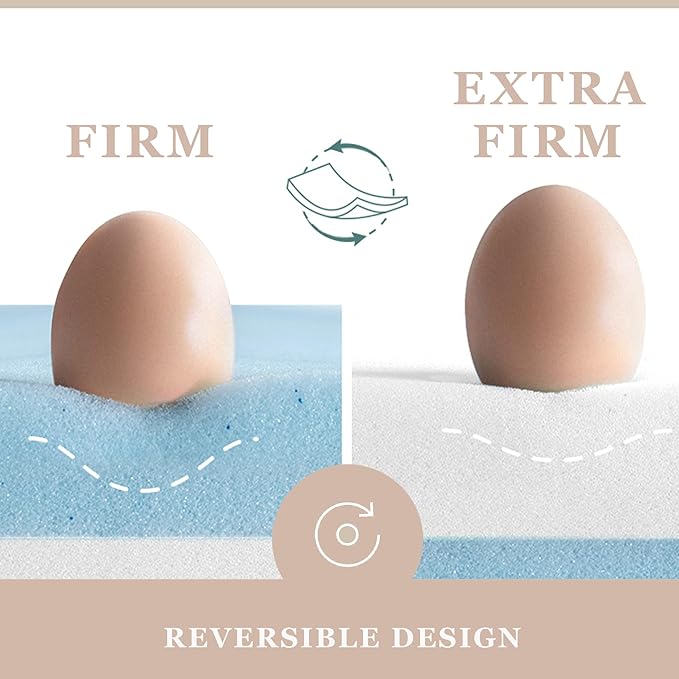 BedStory 3 Inch Firm Mattress Topper Twin Size - Pain-Relief Memory Foam Bed Topper, Cooling Gel High-Density Mattress Pad, Skin-Friendly Non-Slip Cover, CertiPUR-US Certified