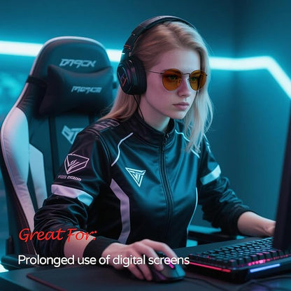 Sleep Blue Light Blocking Glasses for Men and Women, Computer Gaming Glasses Anti Eyestrain & UV Glare