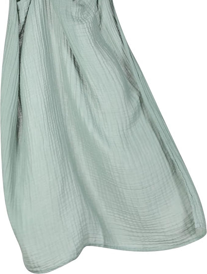 Baby Muslin Swaddle Blankets for Boys and Girls,4-Pack Breathable and Skin-Friendly,Wrap Soft Silky Cotton Muslin Swaddle Blankets/Atrovirens/Green/Apricot White/Grey…