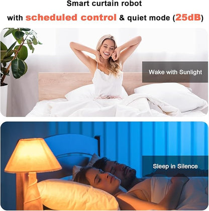 Automatic Curtain Opener with Remote, Compatible with Alexa and Google Home, Smart with Remote for Roman/U/T Rails, Bluetooth Curtain Opener with App/Timer, Gifts for Women and Men