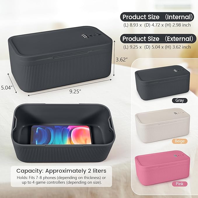 Small Lock Box,Lockable Storage Box with Combination Code for Medication Safe, Medicine Lock Box for Pills/First Aid Kits/Food/Snack Phone Jail,Locked Container for Home/Fridge/Office/School(Grey)