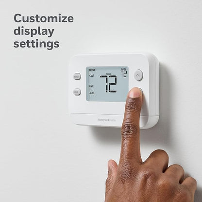 New! Honeywell Home Non-Programmable Thermostat, Single-Stage, 1 Heat/1 Cool Compatibility, X1N, White