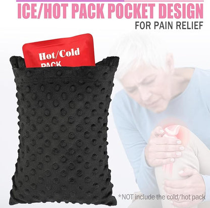 1 Pcs Soft Knee Pillow for Side Sleepers, Pressure Pillows Between Legs 11"x7" Small Knee Pillow Joints Cushion for Sleeping Hip and Back Pain, Minky Dot Black