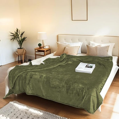Electric Heated Blanket Full Size 72"x84" - Microplush & Sherpa Fabric Dual-Sided, 6 Heat Settings & 1-10 Hours Auto Off , Cozy Warming Throw for Home, Office, or Bed, Machine Washable, Olive Green