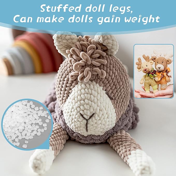 Jmuiiu 100g/3.52oz Premium Stuffing Beads, Stuffing for Stuffed Animals, Filled Beads Weighted Stuffing Beads, Poly Pellets for Sandbags, Halloween Christmas Craft DIY Decor