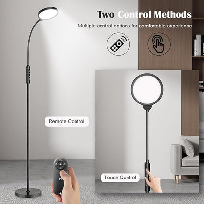 Light Therapy Lamp 11000 Lux, 3 in 1 UV-Free LED Sunlight Lamp with 9 Brightness Levels & 7 Color Temperatures, Height Adjustable Floor Light, Full Spectrum Happy Therapy lamp for Home Office Bedroom