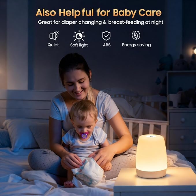 Baby Red Light Night Light: 670m Red Light Therapy for Sleep in Bedroom & Nursery - Stimulates Melatonin Production for Deeper Sleep for Adults & Kids (White)
