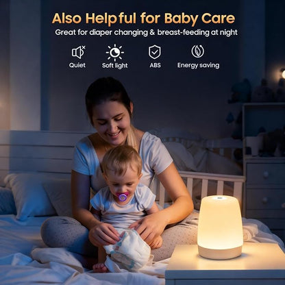 Baby Red Light Night Light: 670m Red Light Therapy for Sleep in Bedroom & Nursery - Stimulates Melatonin Production for Deeper Sleep for Adults & Kids (White)