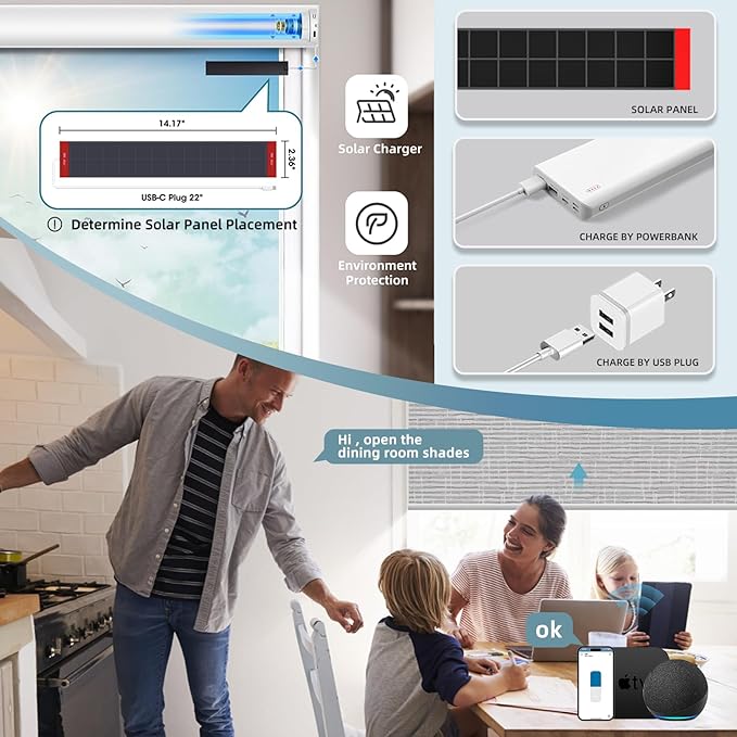 SmartWings Motorized Roller Shades for Windows, Remote Control, Smart Blind Shade, Work with Apple Homekit, Z-wave, Alexa, Automatic, Blackout, Electric Blind, Customized 16"-110"W (Safari Smoke)