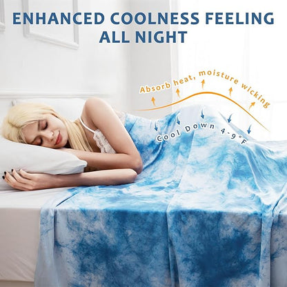 Marchpower Arc-Chill Cooling Blanket for Hot Sleepers Twin Size, Double-Sided Cooling Fabric Q-Max>0.5, Tie Dye Summer Blanket Cold Blankets for Sleeping