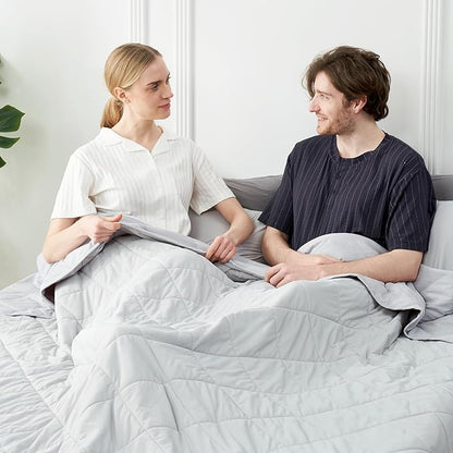 Cozy Bliss Cooling Blanket for Hot Sleepers Queen Size, Q-Max 0.45 Cooling Comfort, Cold Blankets for Night Sweats Sleeping, Ultra-Cool Lightweight Breathable Blanket for Bed, Mist Grey