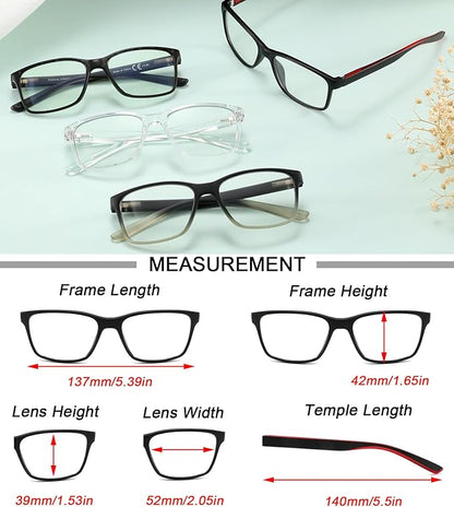 Blue Light Blocking Reading Glasses for Men,4 Pack Stylish Computer 1.25 Readers with Spring Hinges,Anti Glare/Eye Strain Filter UV Ray Magnigying Reader Eyeglasses,+1.25 Magnification Strength