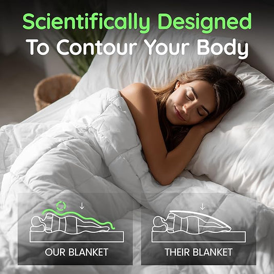 HomeSmart Products White Weighted Blanket Queen Size 30 lbs - Premium Ultra Soft Fabric