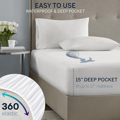 Serta Waterproof Heated Mattress Pad - Electric Bed Warmer with 10 Heat Settings, Auto Shut Off Timer, ETL Certified Electric Mattress Pad, Elastic Deep Pocket, Machine Washable, White King