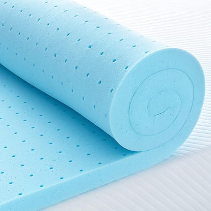 Maxzzz Twin Mattress Topper,2 Inch Ventilated Design Memory Foam Queen Mattress Topper,Cooling Gel Infused Swirl Foam Pad for Pressure Relief Back Pain, CertiPUR-US Certified
