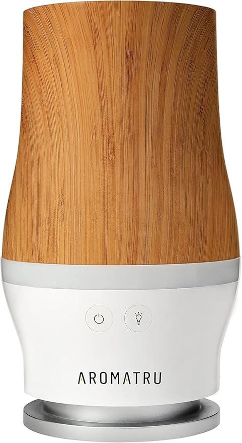 Smart Aromatherapy Waterless Oil Diffuser with WiFi Capability and App – Combine and Diffuse up to 4 Bottles of Essential Oils Simultaneously – No Water, No Mess (Light Bamboo)