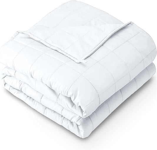 Bare Home Weighted Blanket King Size 25lb (80" x 87") for Adults - All-Natural 100% Cotton - Premium Heavy Blanket Nontoxic Glass Beads (White, 80"x87")