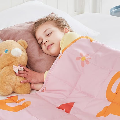 HOSUKKO Weighted Blanket - 3 lbs Pink Cat Heavy Blanket - Small Size Breathable Blanket(20 * 30 inches, 3 lbs)