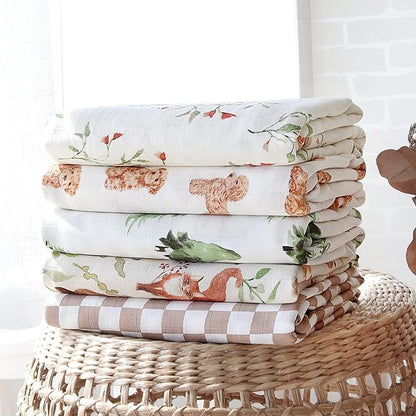 LifeTree Baby Swaddle Blankets Dog, 70% Viscose from Bamboo and 30% Cotton Muslin Swaddle Blankets Boys Girls Swaddling Wrap Receiving Blanket for Newborn, Large 47" x 47", Poodle Puppy