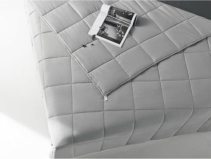 RelaxBlanket Cotton Weighted Blanket 100% Cotton with Premium Glass Beads for All-Season 60''x80'' 15lbs,Light Grey