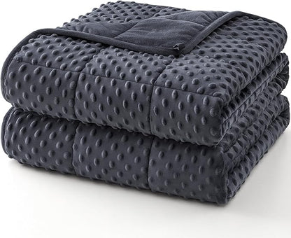 Topcee Weighted Blanket King Size (20lbs 80"x87"), Minky Dots Heavy Blanket for Woman, Man Sleeping, Soft, Cozy and Cooling Weighted Throw Blankets, Machine Washable, Grey
