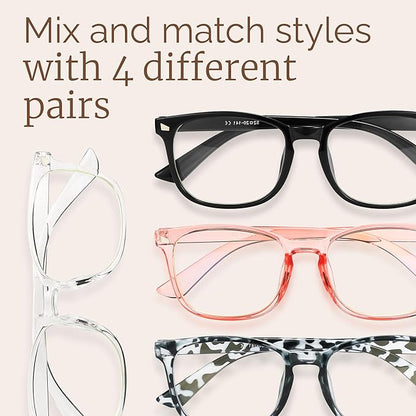 MIGSIR Blue Light Blocking Glasses for Computer Gaming, Fashion Fake Helps Reduce Screen Fatigue Eyeglasses for Women Men