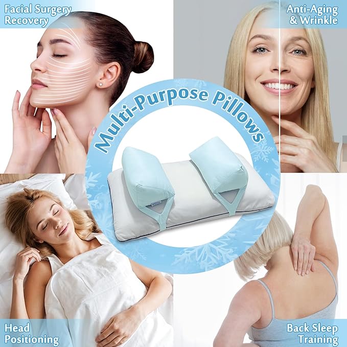 Back Sleeper Beauty Pillow for Anti Aging Wrinkle Prevention Face Up Head Positioning Back Sleep Training Pillow Head Stabilizer Facial Eye Surgery Pillow Supports for Sleeping Upright