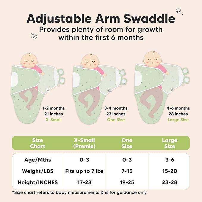 3-Pack Organic Baby Swaddle Sleep Sacks - Swaddles for Newborns, Infant 0-3 Months, Baby Girls, Boys, Soft & Snug Newborn Sleep Sack, Nursery Swaddling Blankets (Bunnies, XS)