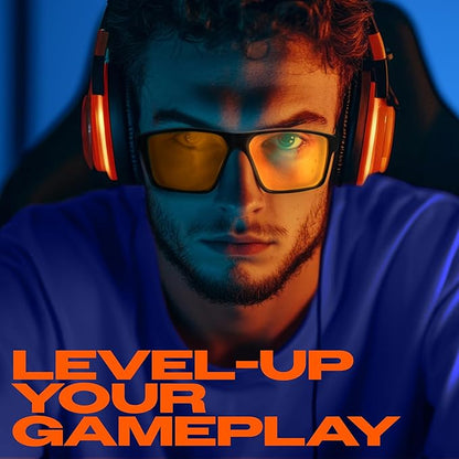 Titan Gaming Glasses, Blue Light Blocking, Night Driving Glasses for Men, Computer Protection Christmas Gift for Gamers
