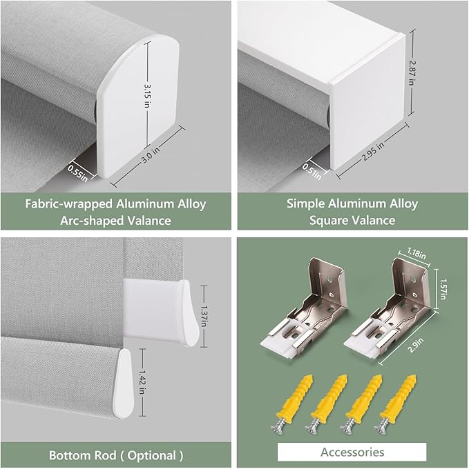 ZSHINE Motorized Blackout Window Blinds Over-Size Customize Width (21-114 Inches) Remote Control Wireless and Rechargeable Motor Roller Shades Blinds for Windows(82133C)