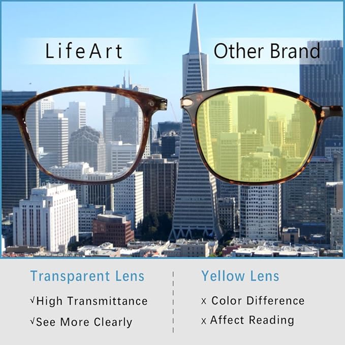 LifeArt Blue Light Blocking Glasses Anti Eyestrain Computer Reading Glasses Gaming GlassesTV Glasses Women and Men Anti Glare