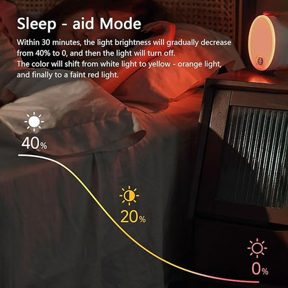 Smart Wake Up Light & Sunrise Alarm Clock, 3 Gentle Wake-Up Modes, Sunset Sleep Aid, Portable Dimmable Bedside Lamp with Rechargeable Battery for Home Travel(Orange)