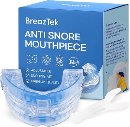 Anti Snore Mouthpiece: FDA Cleared Snoring Aid - Helps Reduce Snoring During Sleep for Men and Women (Lightblue)