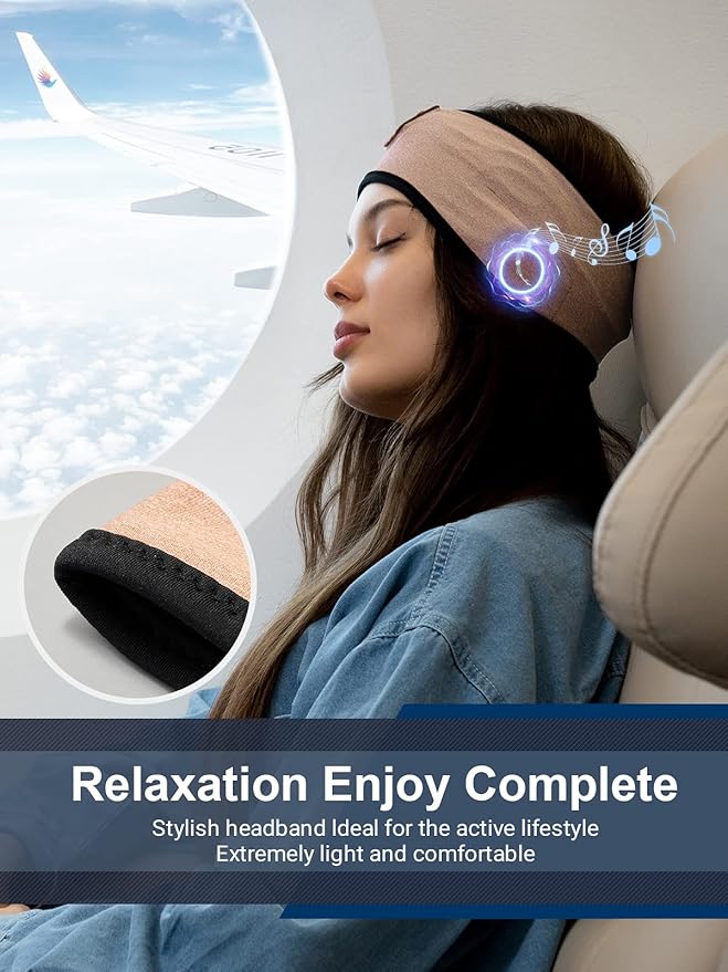Lullaband Sleep Headphones Bluetooth Headband - Wireless Music Sleeping Mask Earphones for Side Sleepers with HD Stereo Speaker Tech Gadgets Gifts for Travel Workout Sports Meditation Yoga Housework