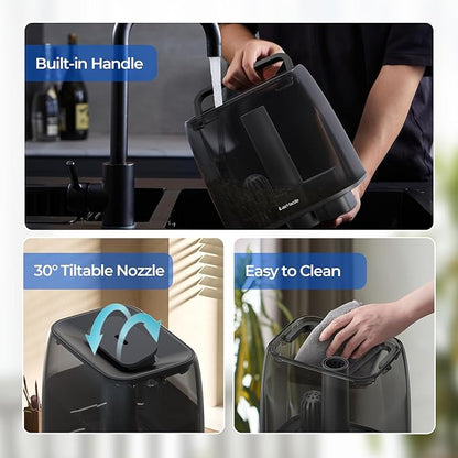 Top Fill Humidifiers for Bedroom, 4.0L Tank Cool Mist Humidifiers for Large Room, 40H Runtime, 28dB Quiet Ultrasonic Air Humidifier for Home, Plants with 9H Timer, Aroma Tray
