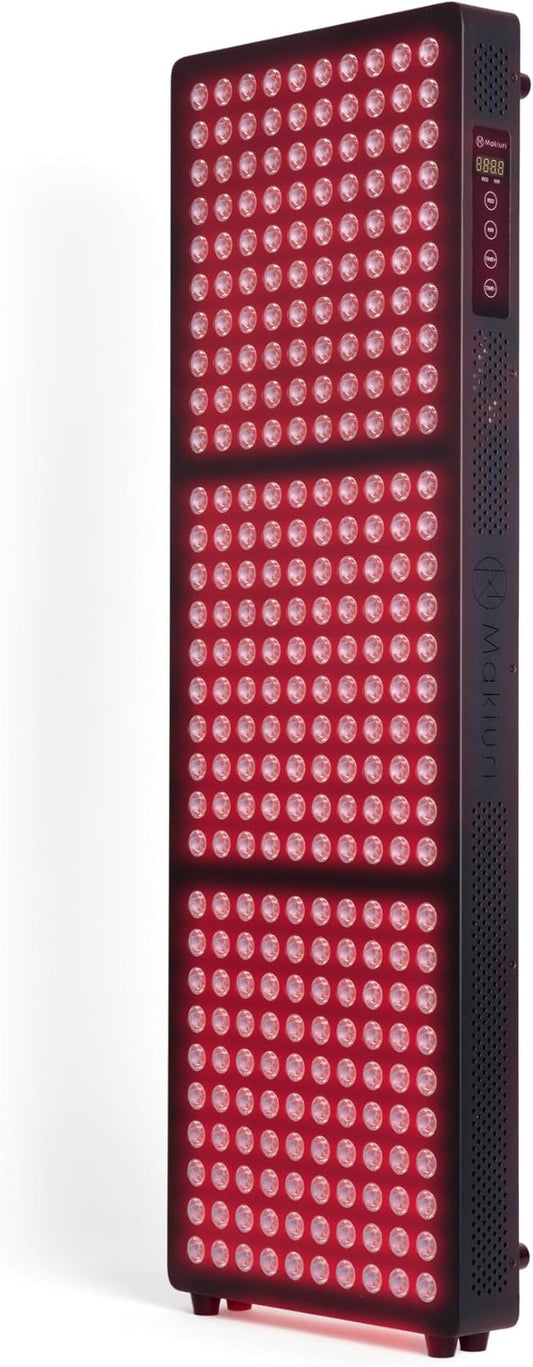 Makiuri Red Light Therapy Lamp | LED Light Therapy Panel for Face & Body | Infrared & Red Light in 5 Wavelengths | Supports Relaxation, Skin Appearance & Overall Wellness | Neptune (Black 300 LED)