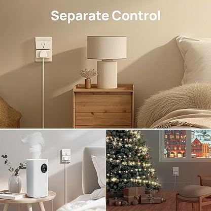 Linkind Matter Smart Plug with Remote, Work with Apple Home, Siri, Alexa, Google Home, SmartThings, Smart Outlet 15A/1800W Max, Smart Automation, Remote Control,Timer&Schedule, 2.4G Wi-Fi, 4 Pack