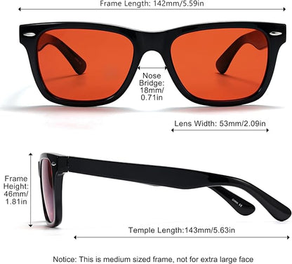 Sleep Glasses 99.9% Blue Light Glasses Dual AR Coatings Amber Orange Lens for Computer Gaming Reduce Eyestrain