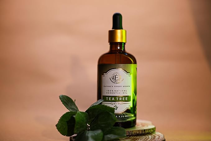 Luxurious Tea Tree Essential Oil by Enhanced Essentials|Concentrated,Natural and Slow Distilled Oils for Hair & Skin Care, Home Cleaning,Soap & Candle Making| Ideal for Businesses|3.38 fl oz (100 ml)