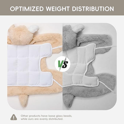 L'AGRATY Weighted Lap Pad for Kids 7 lbs, Sensory Needs Weighted Stuffed Animals Lap Blanket Soft Plush Hugging Sensory for Kids Teen Adults Removable Washable Cover